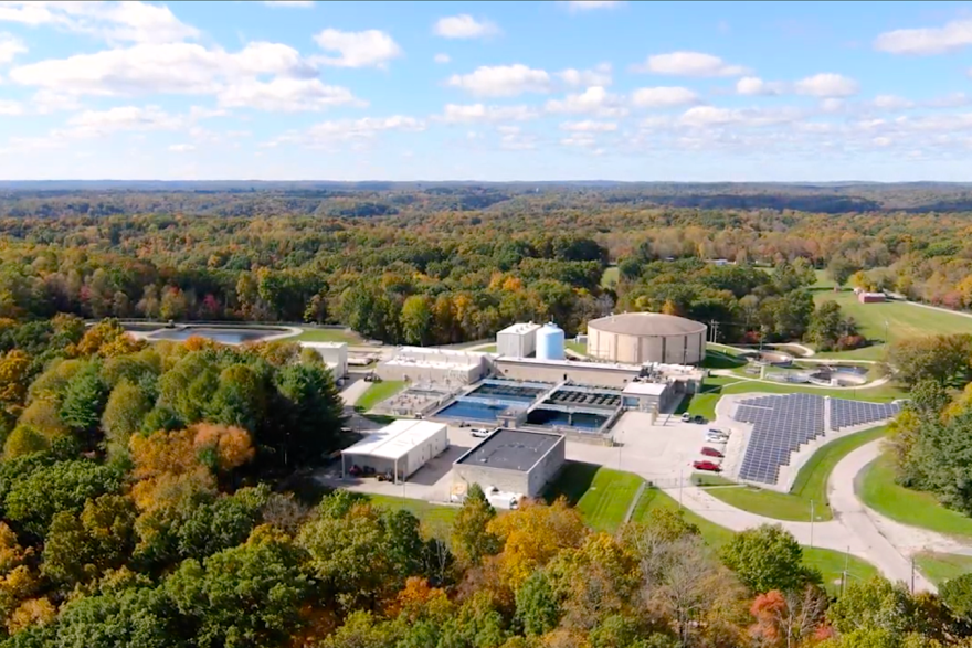 Overhead view of the Monroe County Water Treatment Plant.