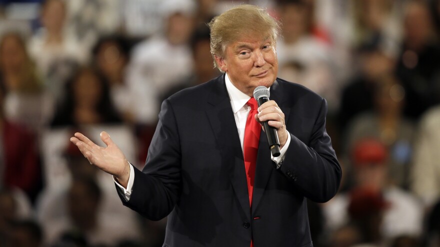 Republican presidential candidate Donald Trump speaks during a campaign rally in Des Moines, Iowa, last Friday.