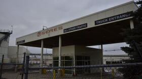 An entrance at the former AM General assembly plant in Mishawaka where Electric last Mile Solutions plans to take over.