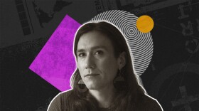 Isle McElroy with a purple square and circles around them.