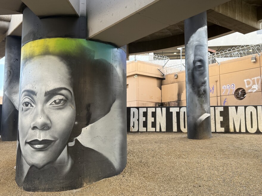 The Dr. Martin Luther King Jr. streetscape located on Tijeras underneath 1st Street, right across from the Albuquerque Convention Center.