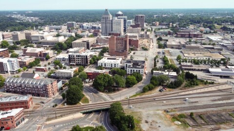 A bird's eye view of downtown Greensboro
