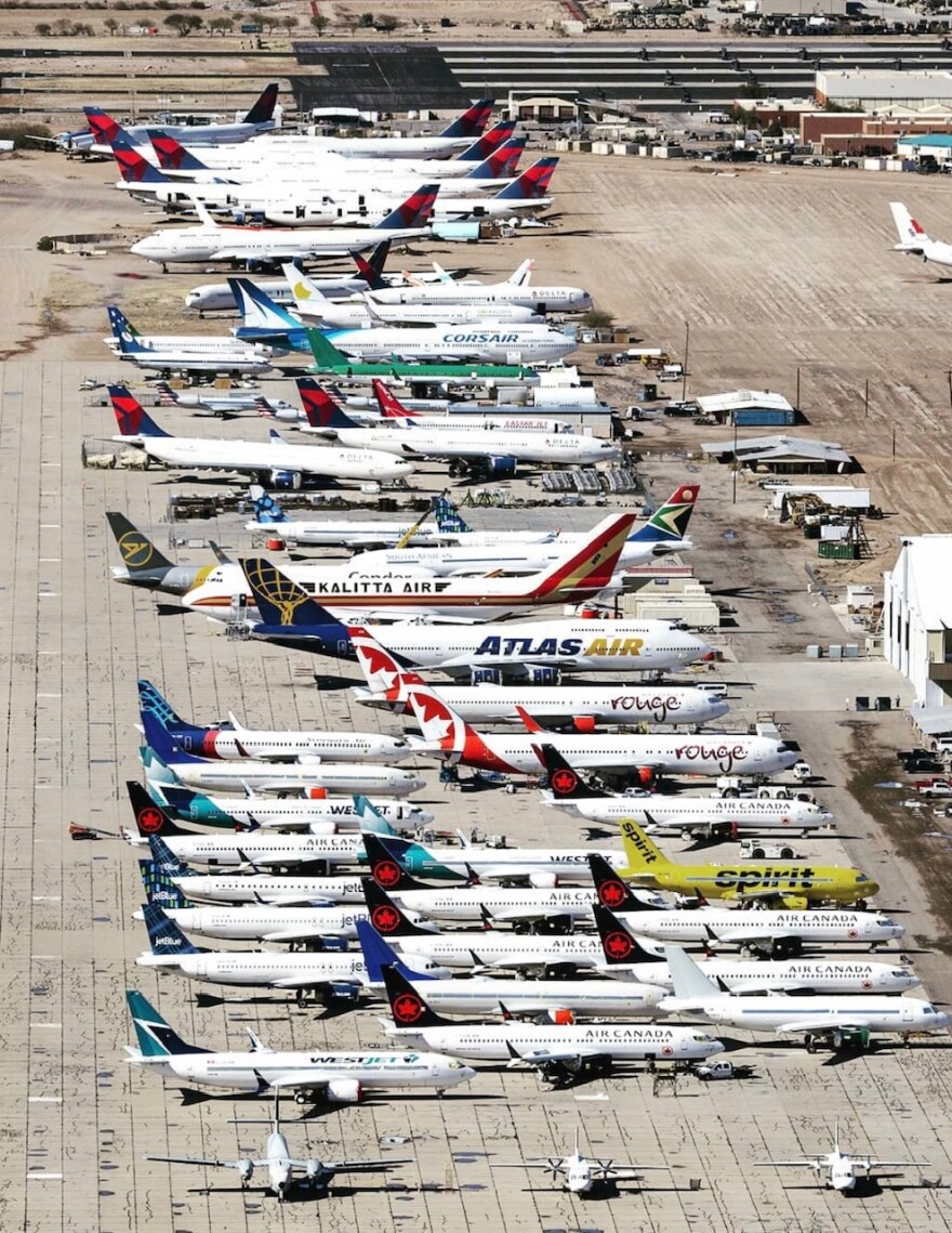 Planes lined up at Marana's Pinal Air Park