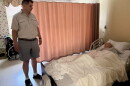 An 86-year-old Ukrainian woman in a room at Pleasant View Center in Concord who stands to lose Medicaid coverage 