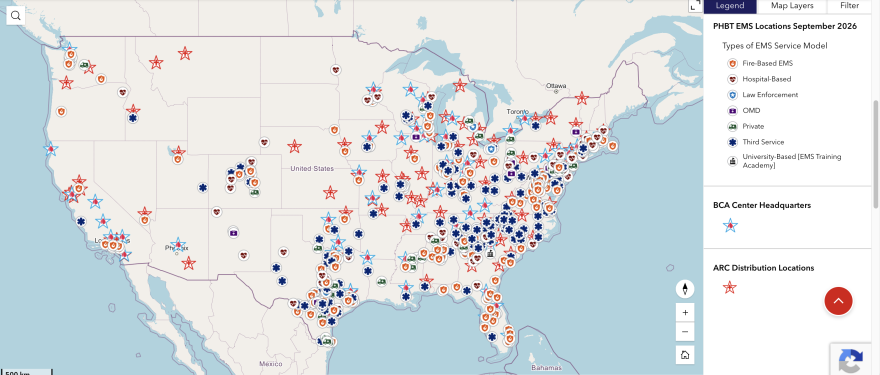 Pre-hospital blood transfusion programs across the state