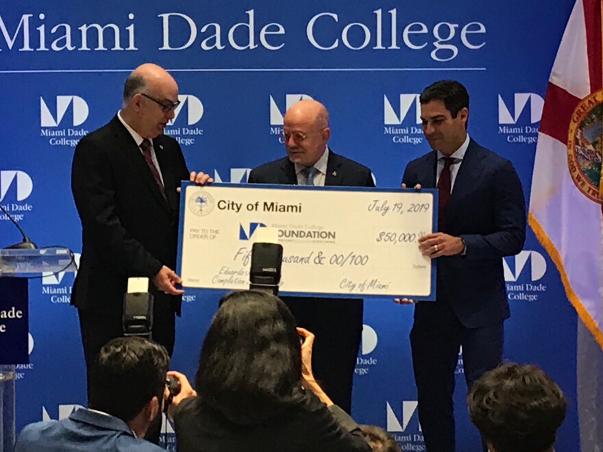 The city of Miami and Miami Dade College introduced a new scholarship on Friday named after the school's president, Eduardo PadrÃ³n. 