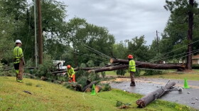 RESTORING POWER - Cleanup crews have been working around the clock to remove downed trees and restore electric service to areas affected by hurricane Laura in Texas, Arkansas, and Louisiana.