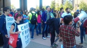 UB students hold protest on North Campus, Amherst, NY