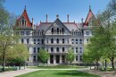 The eastern side of the New York state Capitol in Albany.