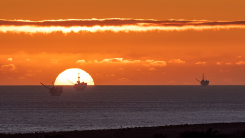 Platforms Hondo, Harmony, and Heritage off the Gaviota coast.
