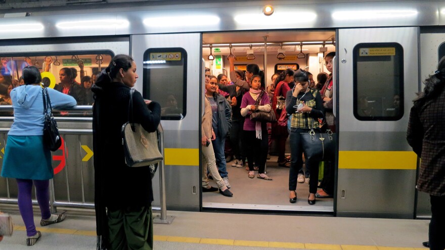 The women-only carriage on New Delhi's metro has gained great popularity since it was inaugurated in 2010.