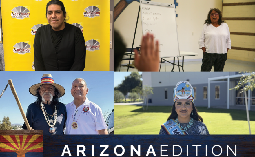 Clockwise from right: Cocopah language and culture camp, Miss Cocopah Jocentah Marie Miller, Ivan Bender of the Hualapai tribe and Fort Yuma Quechan Indian Tribe Council member Faron Owl and CRIT Councilmember Tommy Drennan.