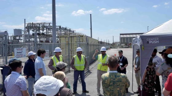 Washington city and state leaders, utility officials and clean energy advocates toured a large battery energy storage facility in Houston, Texas, during a group study mission in May.
