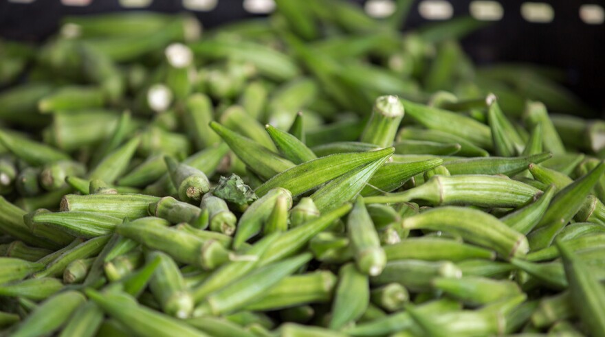 Okra for sale at the North Charleston Farmers' Market.