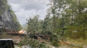 In Harlan County, high winds and saturated ground led to this scene Friday afternoon.
