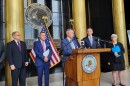 Armstrong, Wrigley and Legislative Leaders at Capitol news conference on kratum