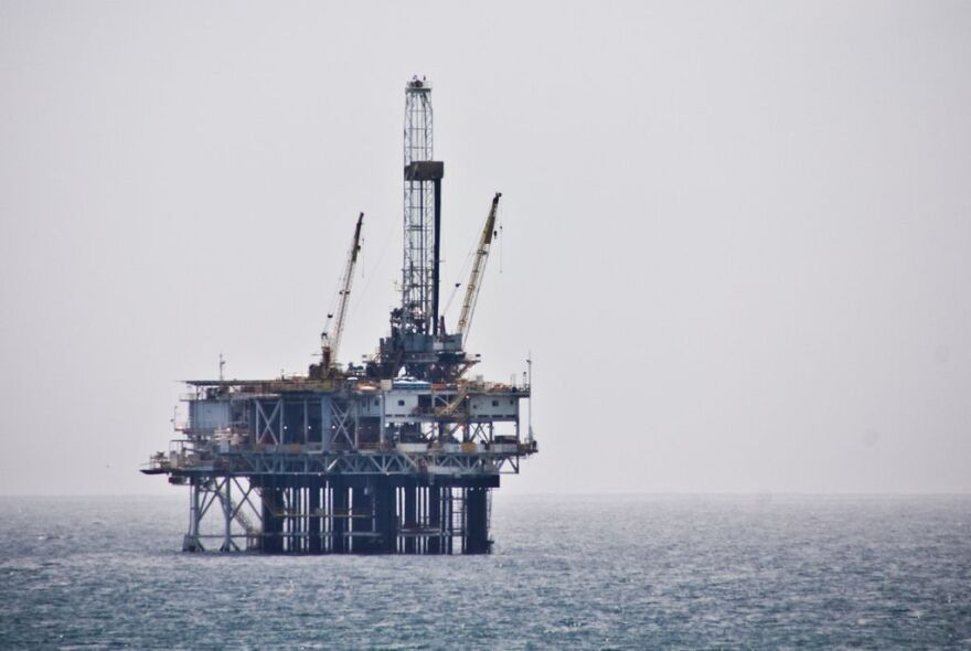Offshore oil rig in California. CREDIT: SELBE LYNN/FLICKR