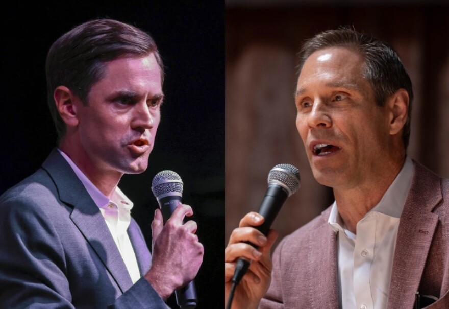 Republican Mayes Middleton, left, will face off against Democrat Nathan Johnson, right, in the November general election for Texas Attorney General.