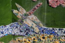 The mosaic was commissioned by Cowan Community Action Group in Letcher County. It is part of their annual Growing Home event which honors the anniversary of the flood of 2022. (Mimi Pickering/Appalshop)