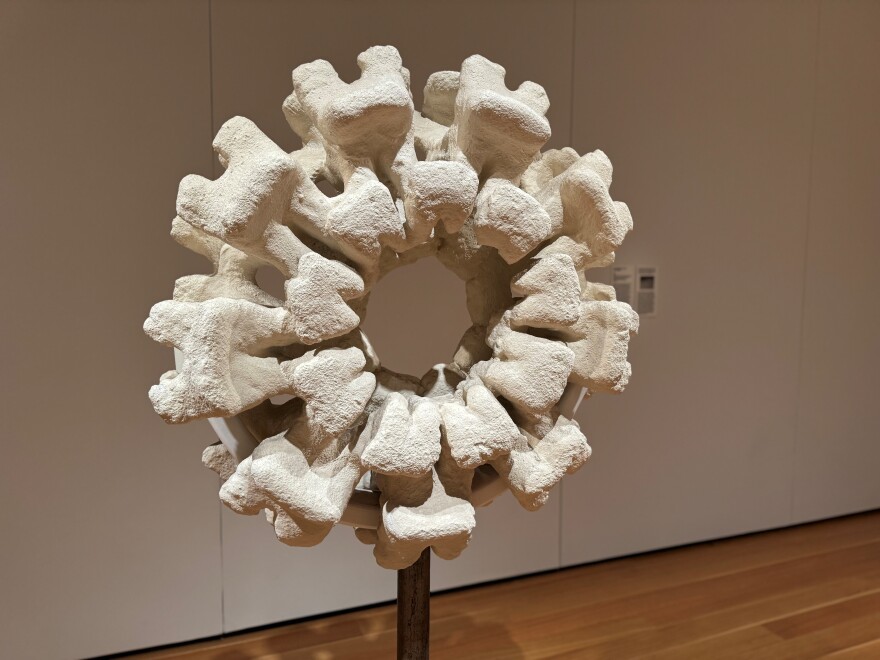 Yassi Mazandi's Nine sculpture in the Made By Hand/Born Digital exhibition at the Santa Barbara Museum of Art