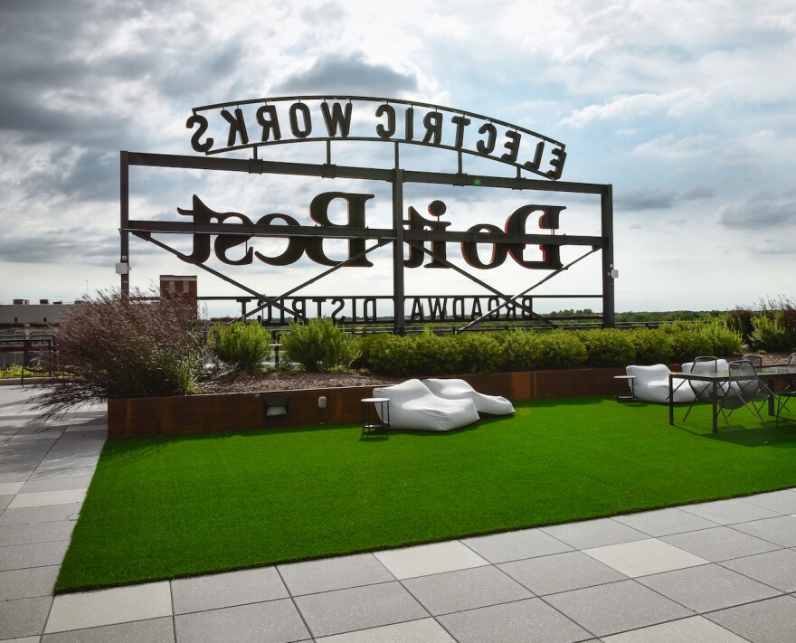 Rooftop hangout at Electric Works, Fort Wayne, Indiana