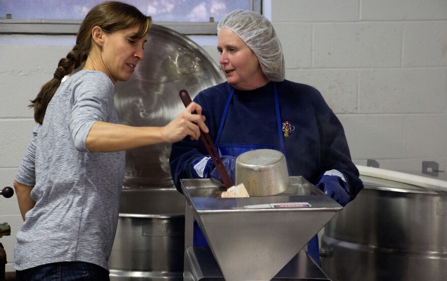 Allie Hill, left, director of Virginia Food Works, and Patty Gulick, manager of the Prince Edward Cannery.