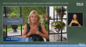 Dr. Jill Biden addresses students and staff at Pasco-Hernando State College Wednesday