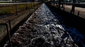 Wastewater goes through an aeration process to promote algae eating of bacteria and other heavy contaminants at the Bissell Point Water Treatment Plant in St. Louis.