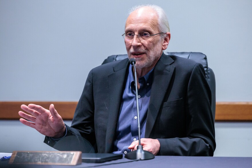 East Lansing Mayor Erik Altmann speaks during an East Lansing City Council meeting on March 17, 2026.