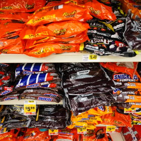 Halloween candy is displayed for sale at a grocery store on Thursday, Oct. 22, 2026, in Dundalk, Md.