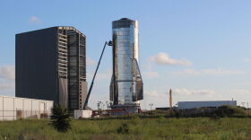 The SN1 under construction Sept 2019 at the SpaceX's South Texas facility.