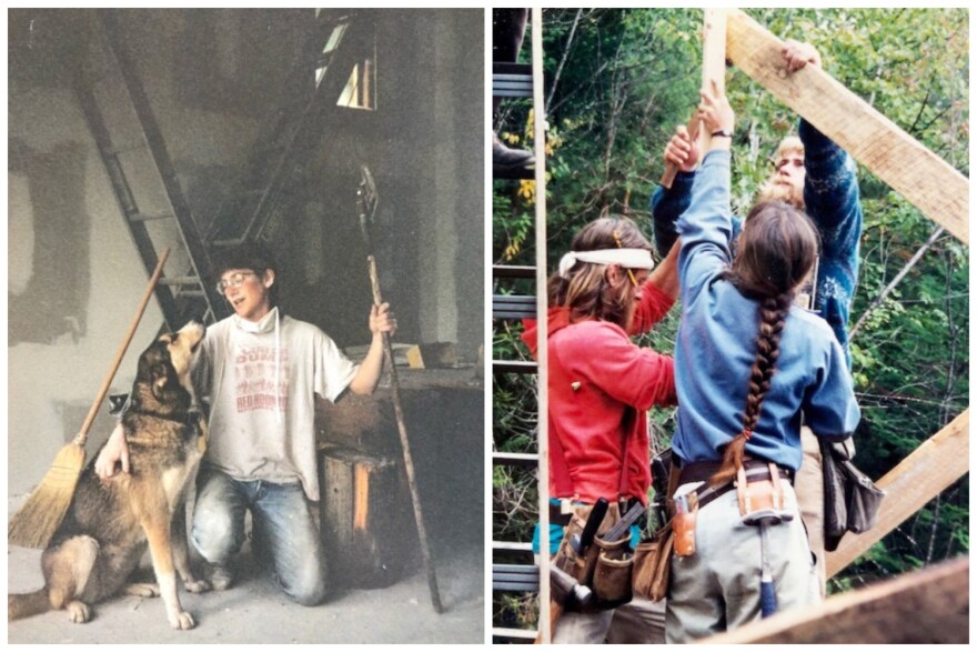 Bernstein during the construction of her home in Vermontville. Photos courtesy of Nancy Bernstein