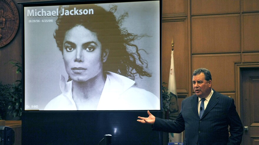 Brian Panish, attorney for the Michael Jackson family, delivers his closing argument to jurors in the Michael Jackson lawsuit against concert promoter AEG Live last week in Los Angeles.