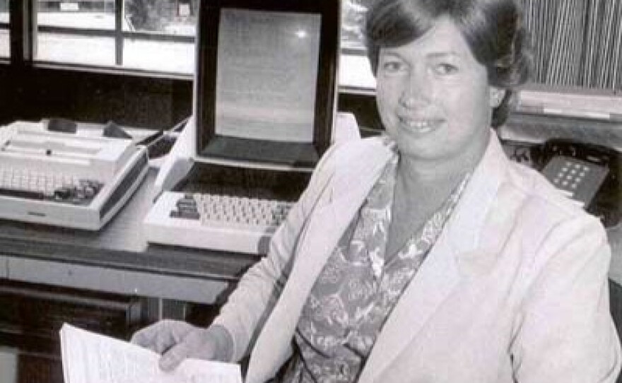 Lynn Conway in her office at Xerox PARC, 1983.