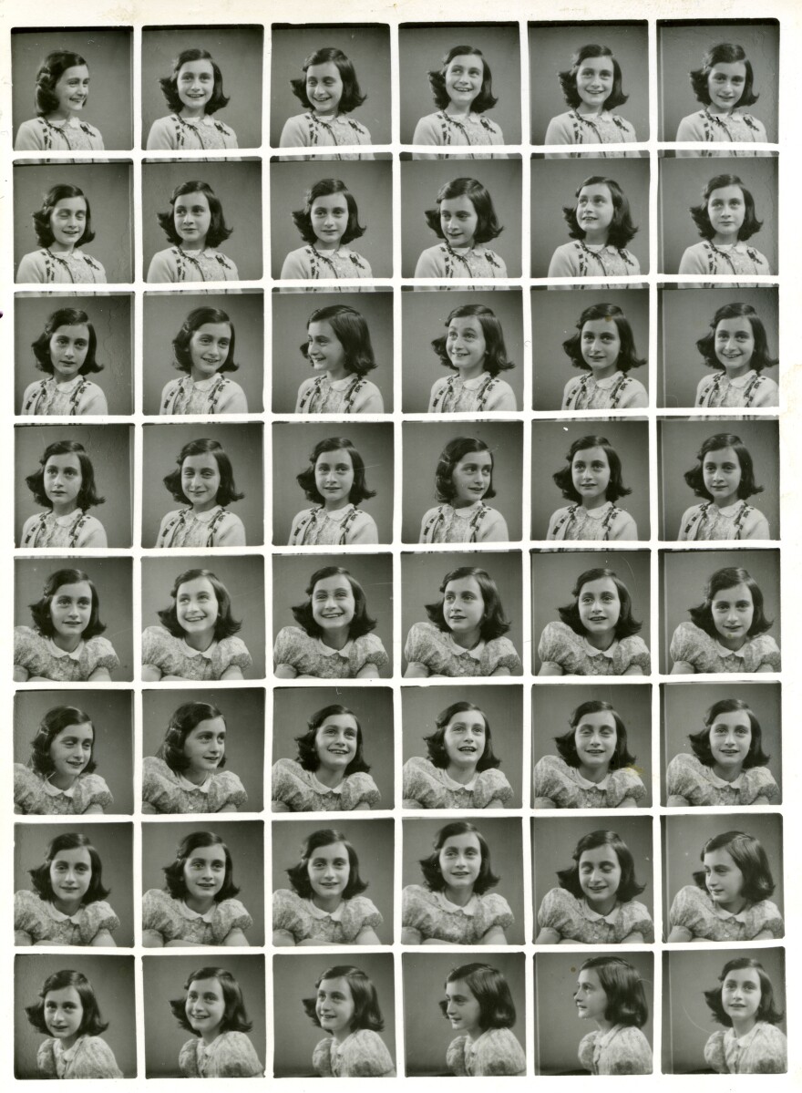 Passport photos for Anne Frank in 1939.