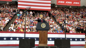 President Donald Trump pictured at a previous Ohio visit.