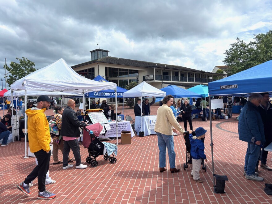 Crowds gathered at Custom House Plaza for Whalefest in downtown Monterey on April 11-12.
