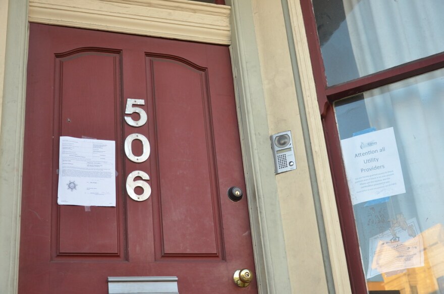 an eviction notice on a front door