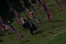 This surveillance photo screenshot released by Luzerne County officials shows a person believed to be involved in the theft of flags from a patriotic display on the south lawn of the county courthouse earier this month.