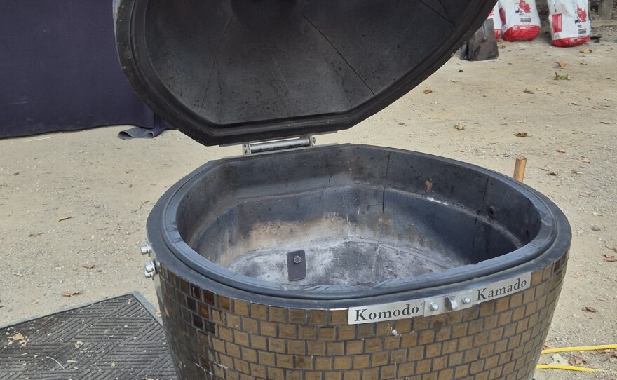 Of the 25+ grills available, this one is a Kamado Smoker.