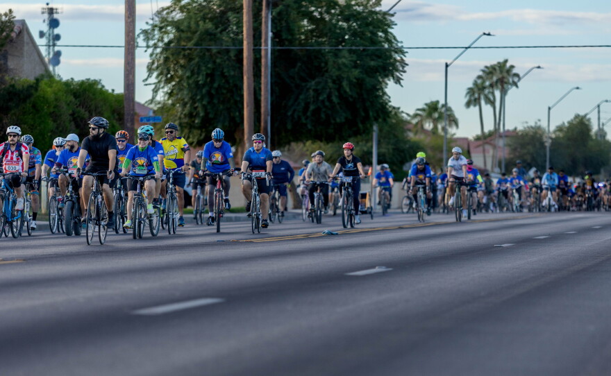 The annual Mayor’s International Bike Ride brought together community members from across the region to cycle from Yuma, Arizona, across the U.S.-Mexico border into San Luis, Mexico.