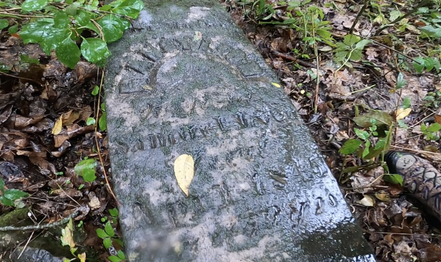 The headstone of Scio villager, Nancy Lyon. Died on 4-1-1845.