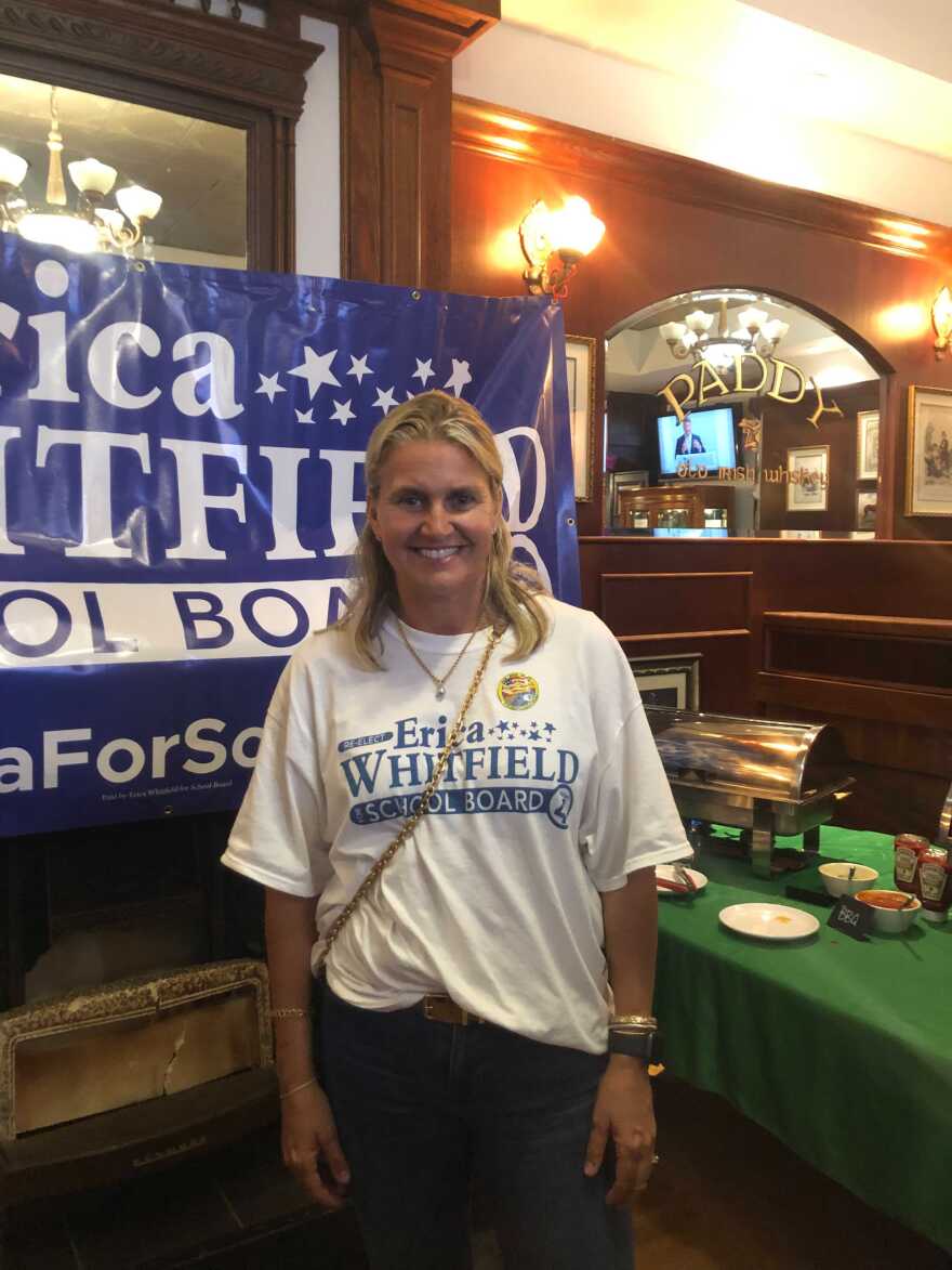 Rebecca Currie at the watch party for Erica Whitfield, seeking reelection to District 4 of the Palm Beach County School Board, at The Irish Brigade in Lake Worth Beach.