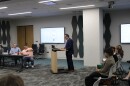 Former City Attorney Frank Garza speaking on behalf of Mayor Gina Ortiz Jones at the Ethics Review Board hearing on Monday night.