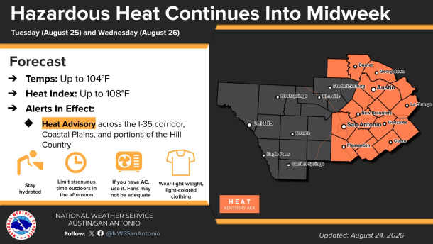 A heat advisory is in effect for much of the region, meaning residents should try to stay cool to prevent heat-related illnesses