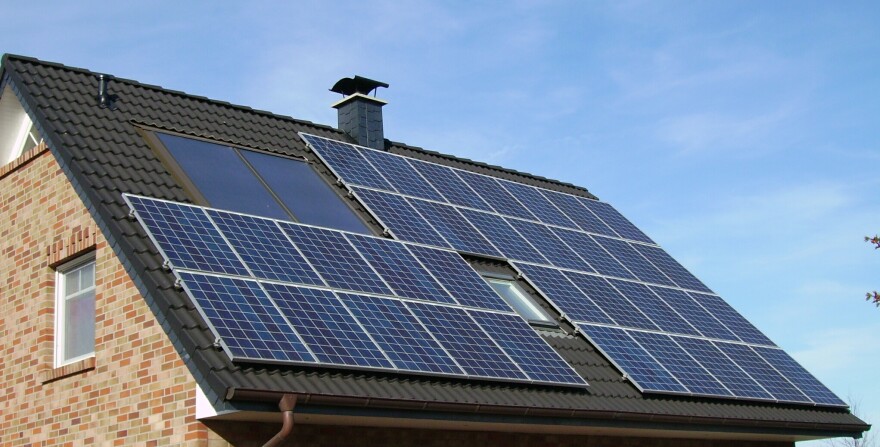 solar panels on roof of home