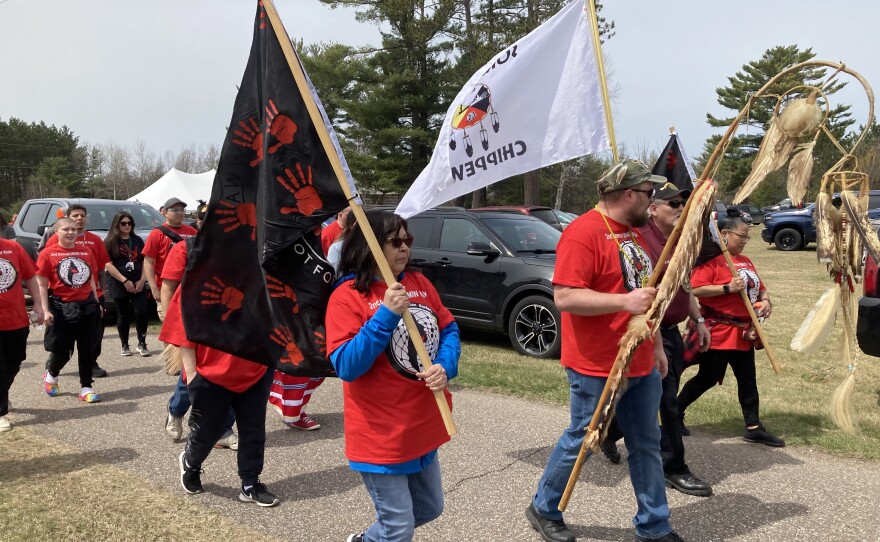 Members of the Sokaogon Chippewa Community gathered Thursday to raise awareness for missing and murdered indigenous people.