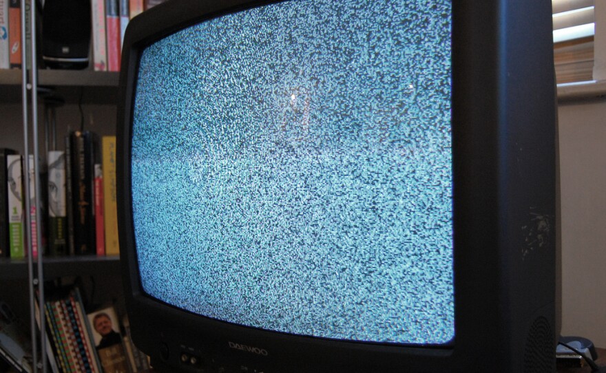 Television set with static.