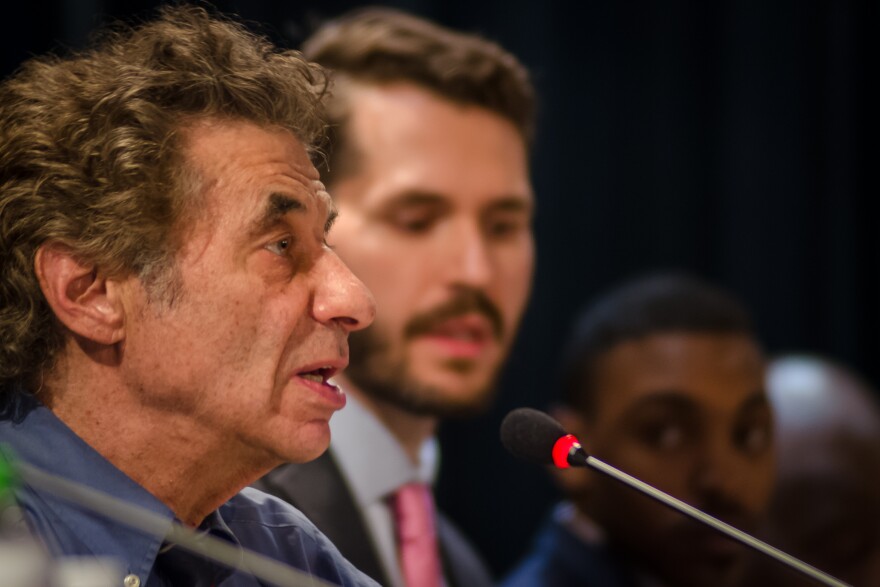Bill Haas speaks during a St. Louis Board of Education candidate forum last week. Haas said several fellow board members are "sheep" doing the teachers' union bidding and they shouldn't be given back control of the district.