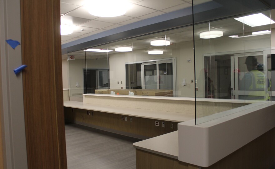 A nurses' station in the new emergency department at Citizens Memorial Hospital in Bolivar, Mo. on February 17, 2026.
